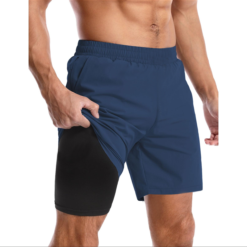 Men's sports training shorts with lining