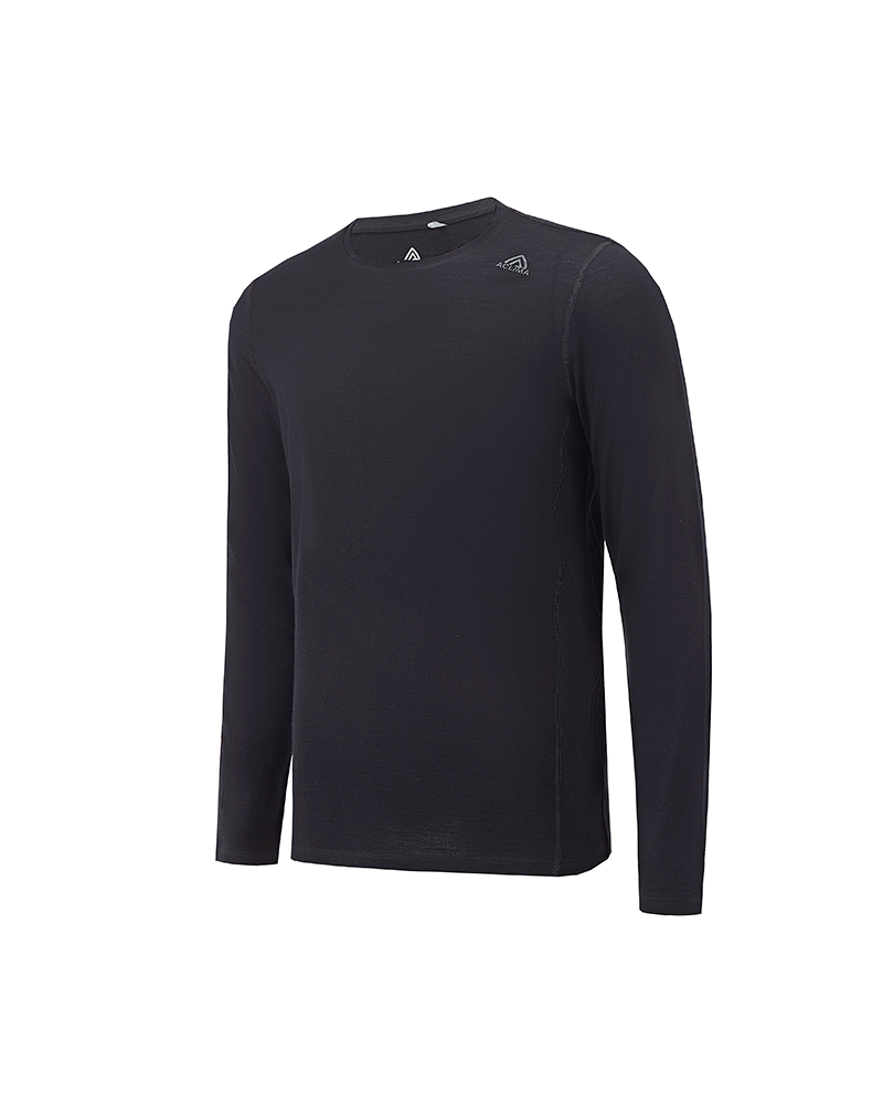 Men's full merino wool patchwork long sleeve;