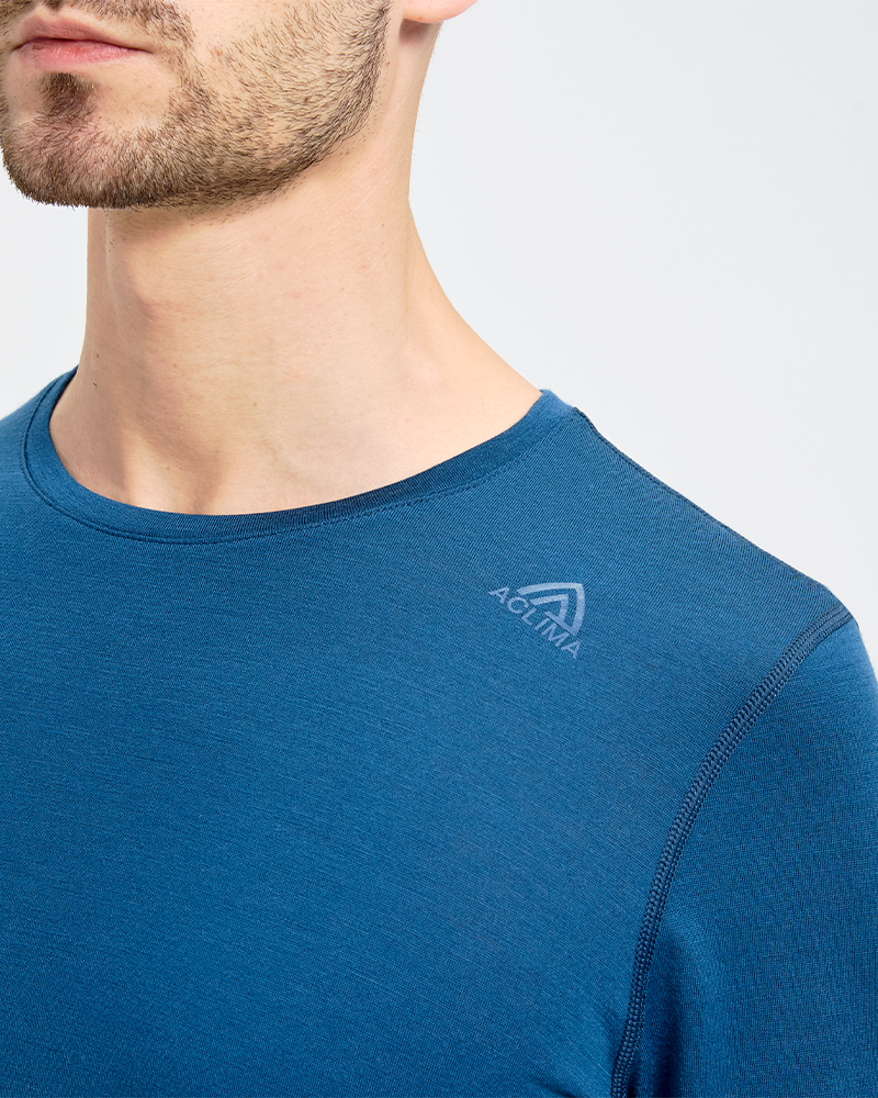   Men's full merino wool patchwork long sleeve;