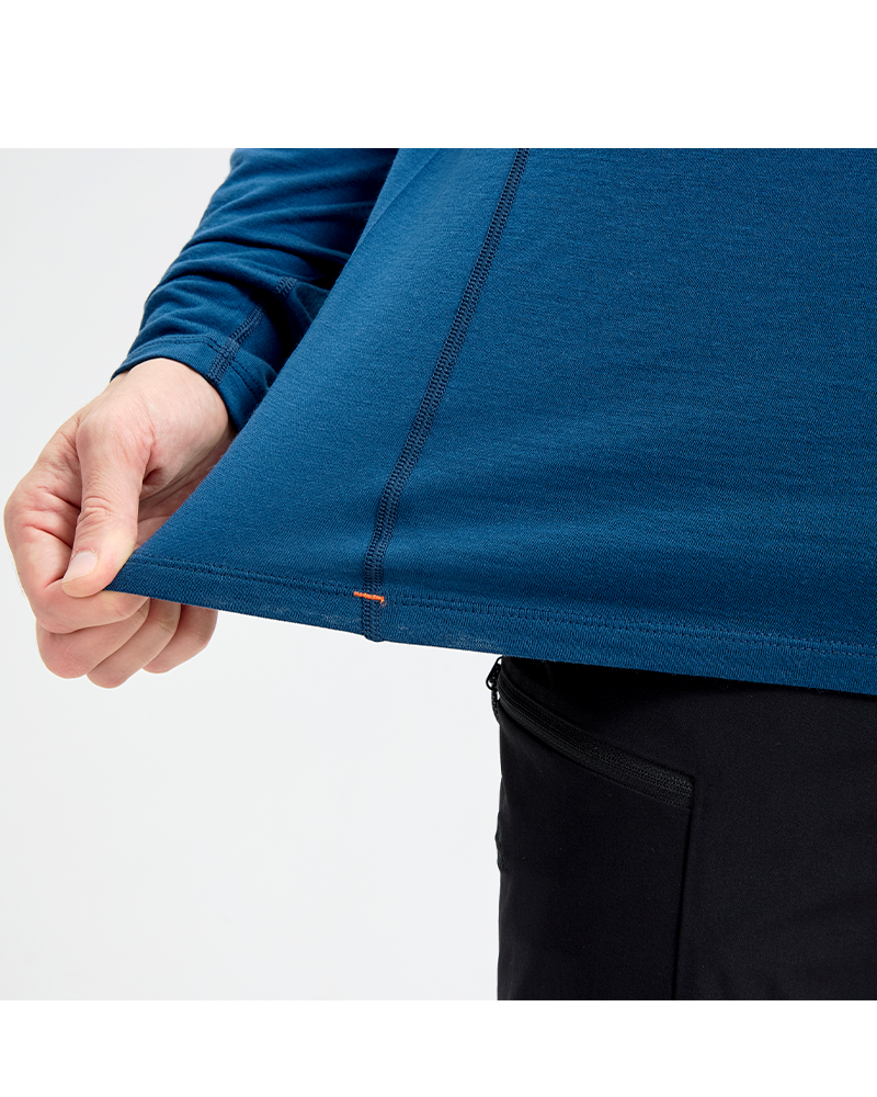   Men's full merino wool patchwork long sleeve;