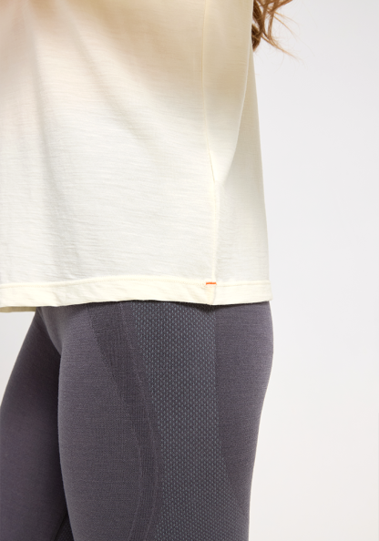Ladies Merino Wool Sports Tight-Fitting Crew Neck Long Sleeve Top