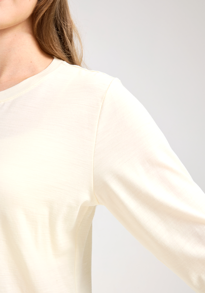 Ladies Merino Wool Sports Tight-Fitting Crew Neck Long Sleeve Top