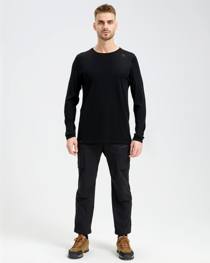 Men's functional 100% merino wool long-sleeve;