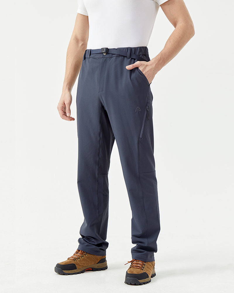Men's merino wool woven plaid flannel winter straight-leg pants