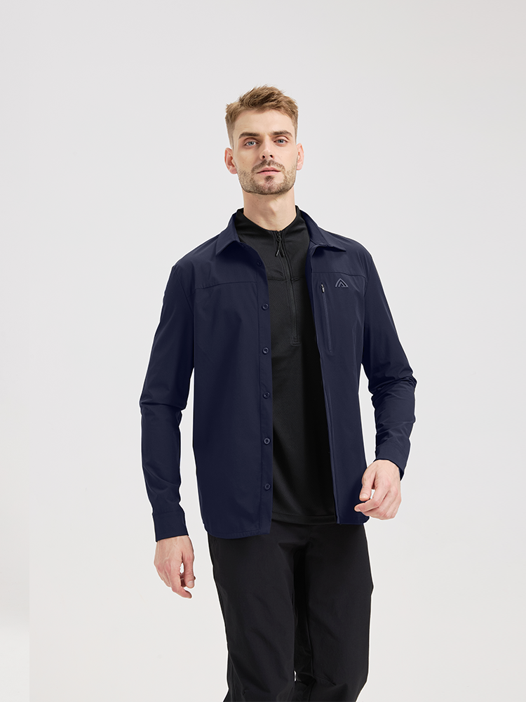 Men's outdoor functional sports business long-sleeved shirt