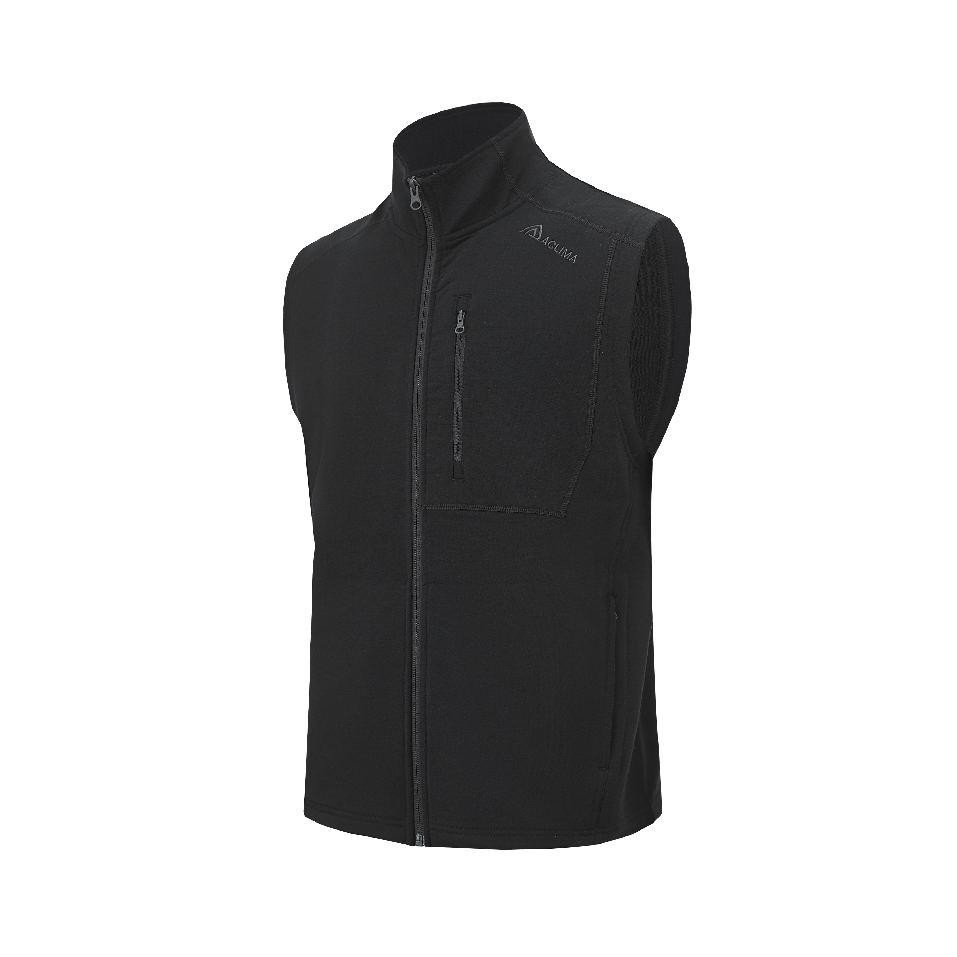 Men's vest merino stand collar