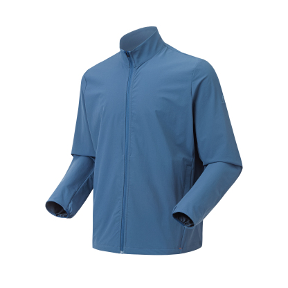 Men's stand collar woven merino wool jacket