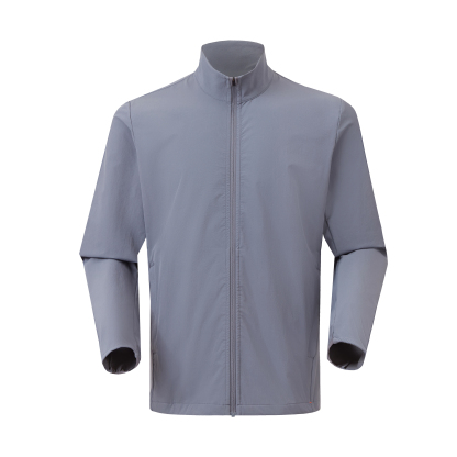 Men's stand collar woven merino wool jacket