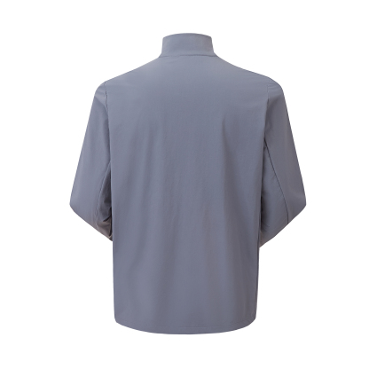 Men's stand collar woven merino wool jacket
