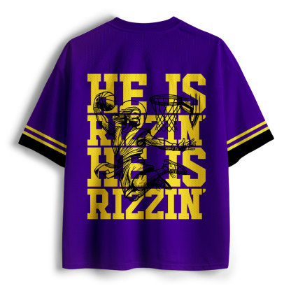 Luke 24 He Is Risen Purple Christian Mesh Jersey