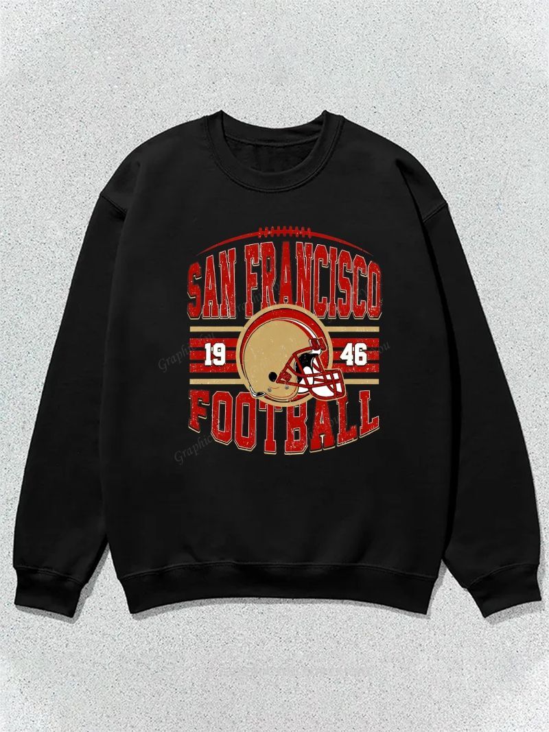 San Francisco Inspired Football Graphic Cotton Sweatshirt
