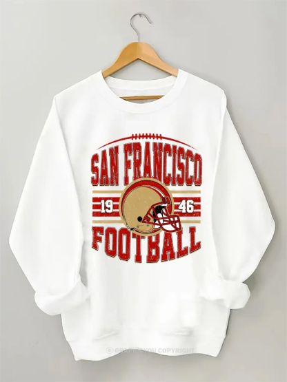 San Francisco Inspired Football Graphic Cotton Sweatshirt