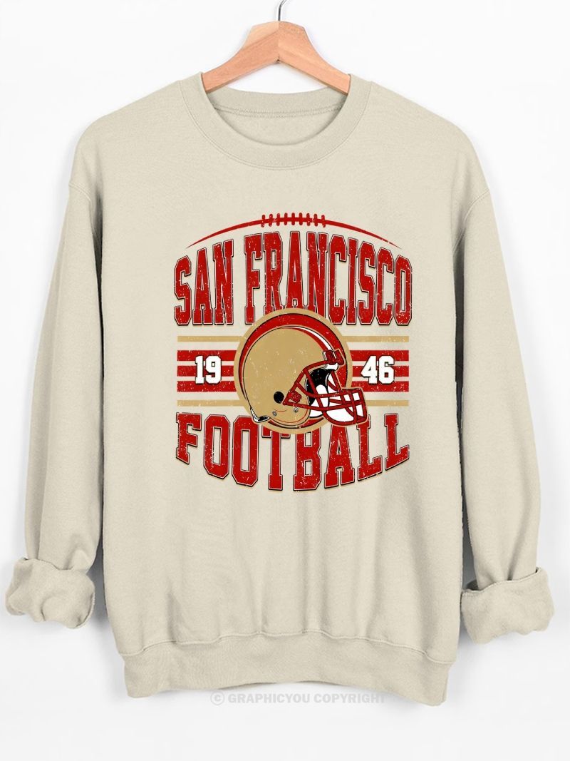 San Francisco Inspired Football Graphic Cotton Sweatshirt