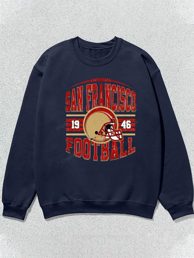 San Francisco Inspired Football Graphic Cotton Sweatshirt
