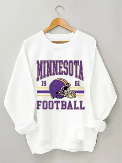 Minnesota Vikings Inspired Football Graphic Cotton Sweatshirt