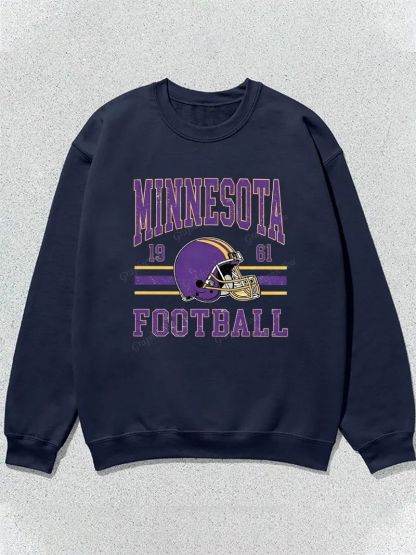 Minnesota Vikings Inspired Football Graphic Cotton Sweatshirt