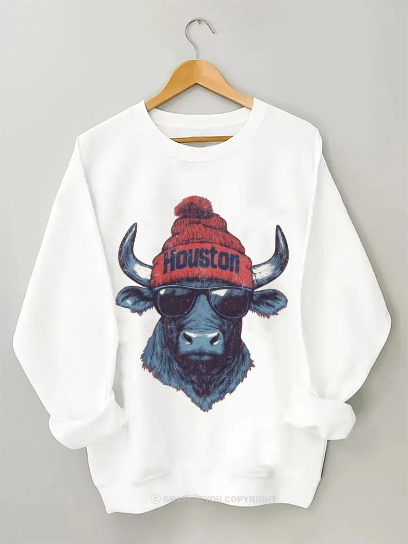 houston Football Graphic Cotton Sweatshirt