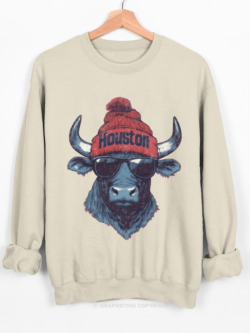 houston Football Graphic Cotton Sweatshirt