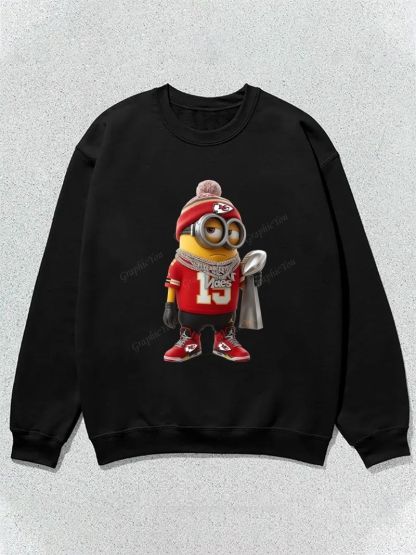 Minion Kansas City Chiefs Football Graphic Cotton Sweatshirt