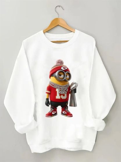 Minion Kansas City Chiefs Football Graphic Cotton Sweatshirt