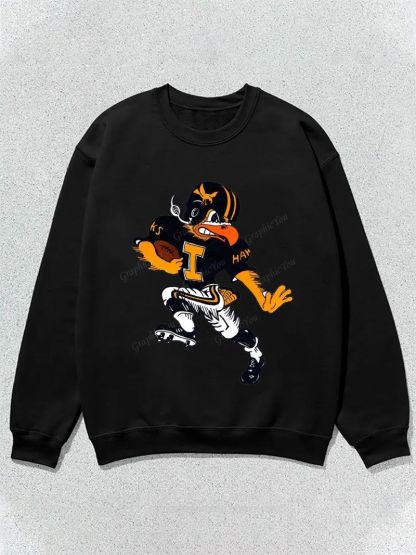 Herky the Hawk Football Graphic Cotton Sweatshirt