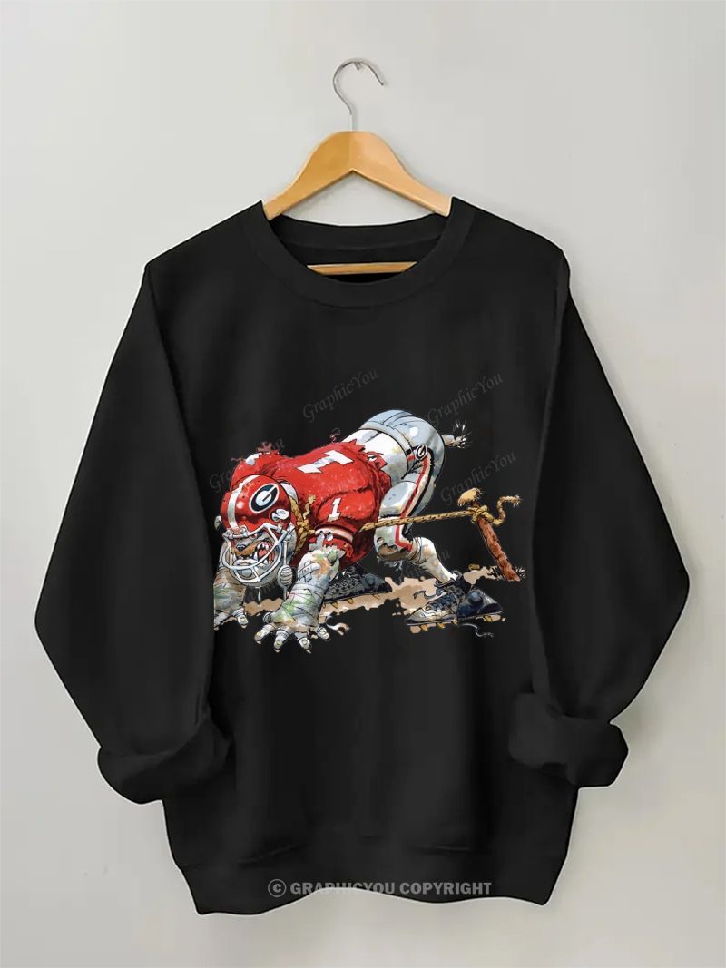 University of Georgia Bulldogs American Football Team Football Graphic Cotton Sweatshirt
