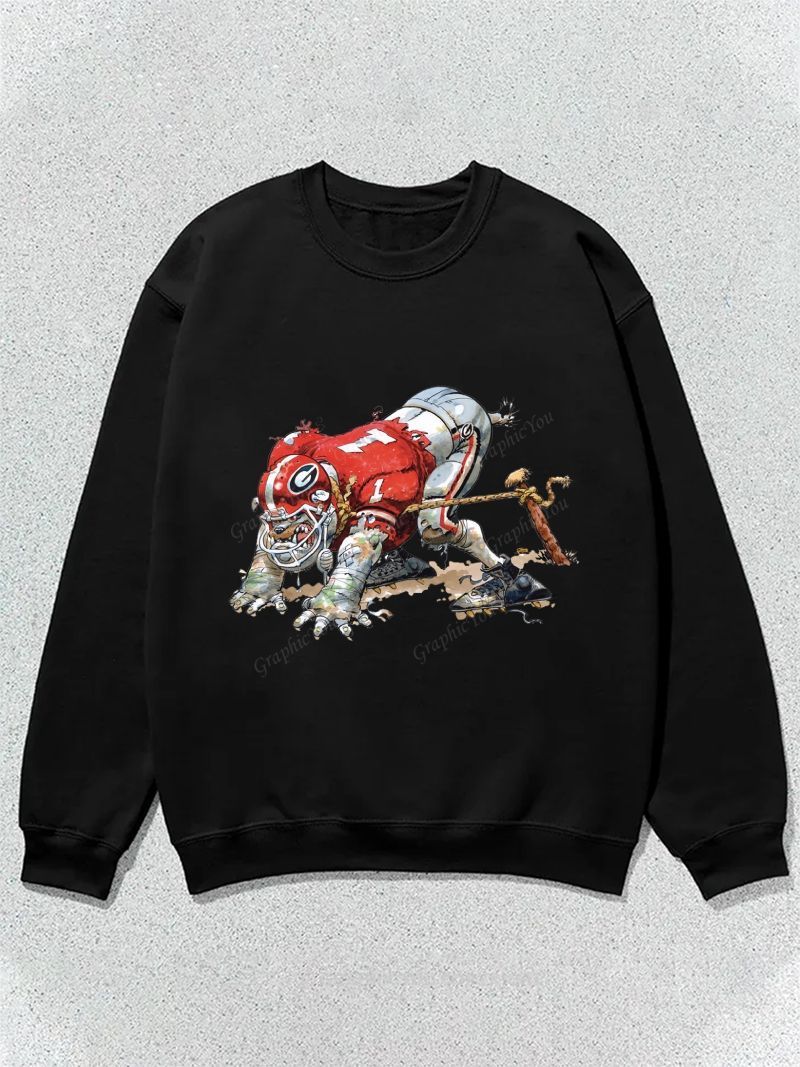 University of Georgia Bulldogs American Football Team Football Graphic Cotton Sweatshirt