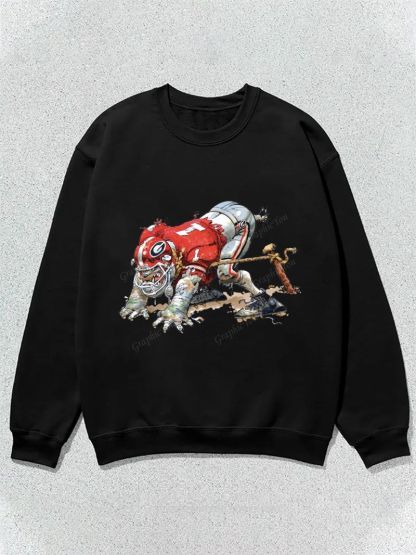 University of Georgia Bulldogs American Football Team Football Graphic Cotton Sweatshirt