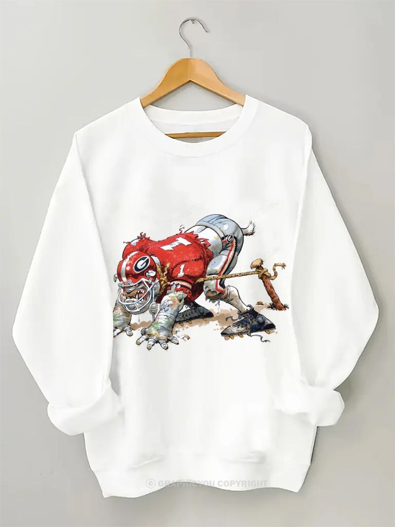 University of Georgia Bulldogs American Football Team Football Graphic Cotton Sweatshirt