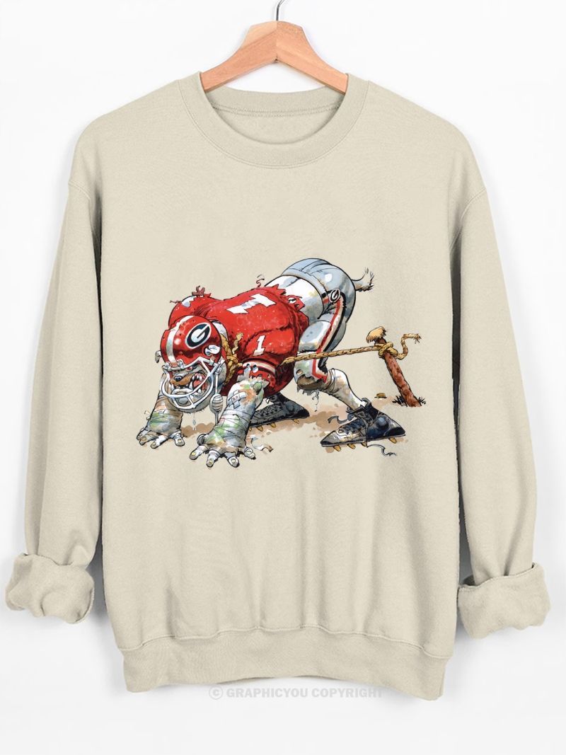 University of Georgia Bulldogs American Football Team Football Graphic Cotton Sweatshirt