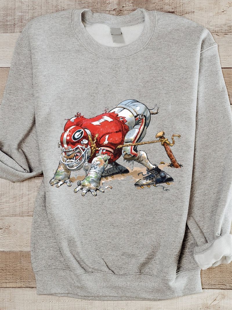 University of Georgia Bulldogs American Football Team Football Graphic Cotton Sweatshirt
