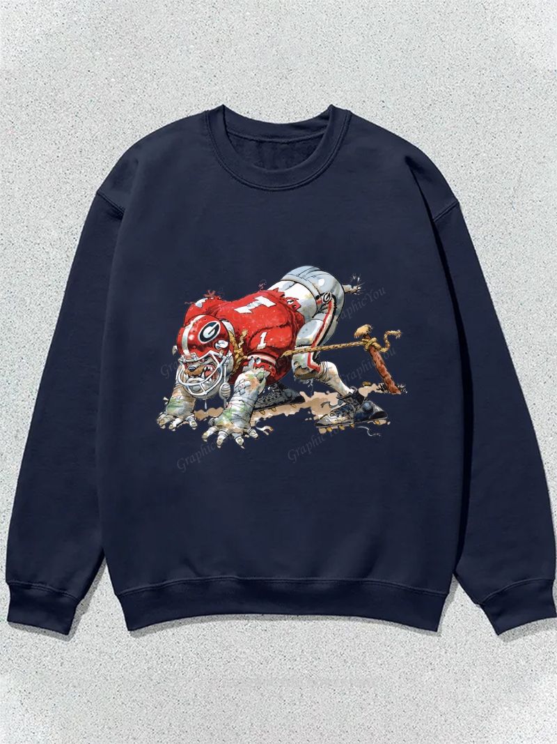 University of Georgia Bulldogs American Football Team Football Graphic Cotton Sweatshirt