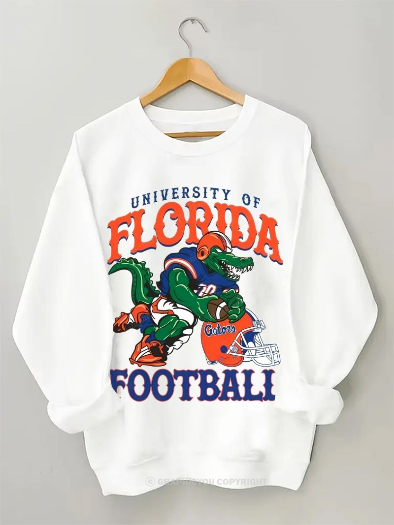 University of Florida Alligator Football Team Football Graphic Cotton Sweatshirt