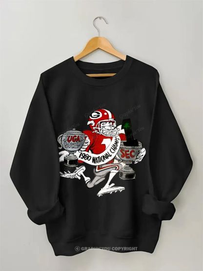 University of Georgia Bulldogs American Football Team Football Graphic Cotton Sweatshirt