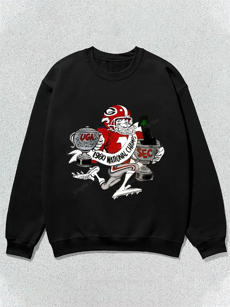 University of Georgia Bulldogs American Football Team Football Graphic Cotton Sweatshirt
