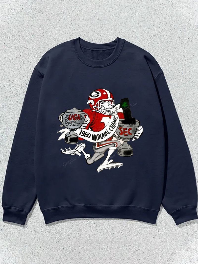 University of Georgia Bulldogs American Football Team Football Graphic Cotton Sweatshirt