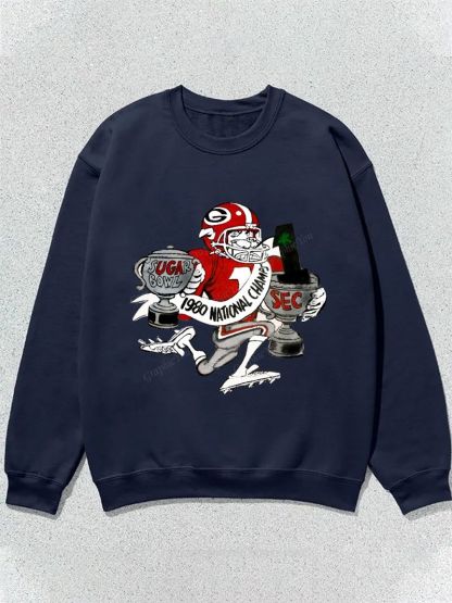 University of Georgia Bulldogs American Football Team Football Graphic Cotton Sweatshirt