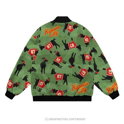 Unisex  Kansas City Chiefs Fashion Print Baseball Jacket with Pockets