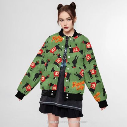 Unisex  Kansas City Chiefs Fashion Print Baseball Jacket with Pockets
