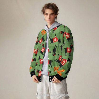 Unisex  Kansas City Chiefs Fashion Print Baseball Jacket with Pockets
