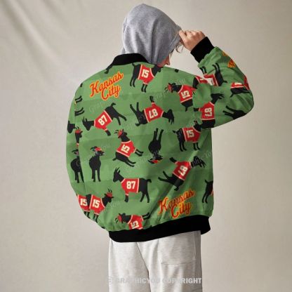 Unisex  Kansas City Chiefs Fashion Print Baseball Jacket with Pockets