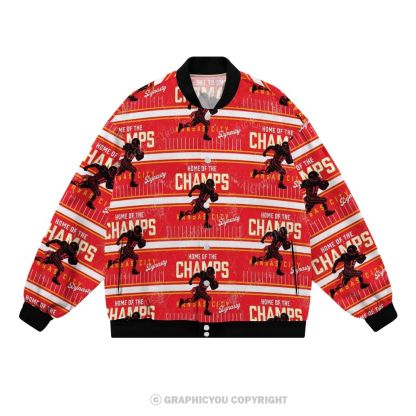 Unisex  Kansas City Chiefs Fashion Print Baseball Jacket with Pockets