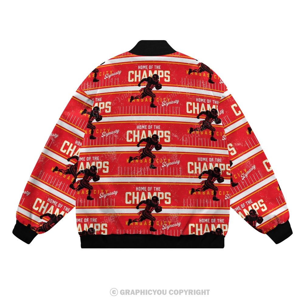 Unisex  Kansas City Chiefs Fashion Print Baseball Jacket with Pockets