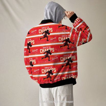 Unisex  Kansas City Chiefs Fashion Print Baseball Jacket with Pockets