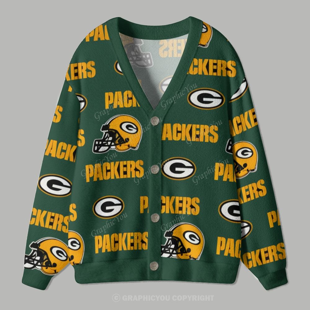 Green Bay Packing Team Cardigan Sweater