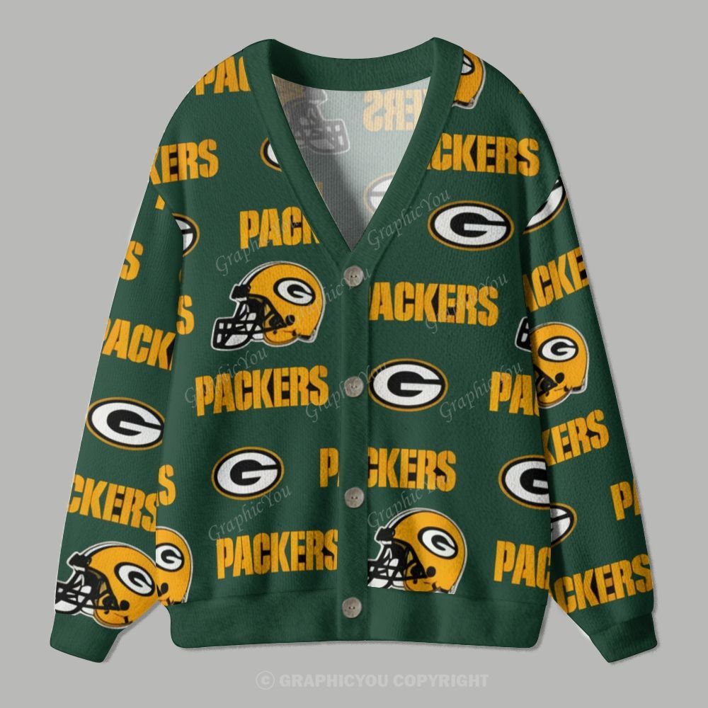 Green Bay Packing Team Cardigan Sweater