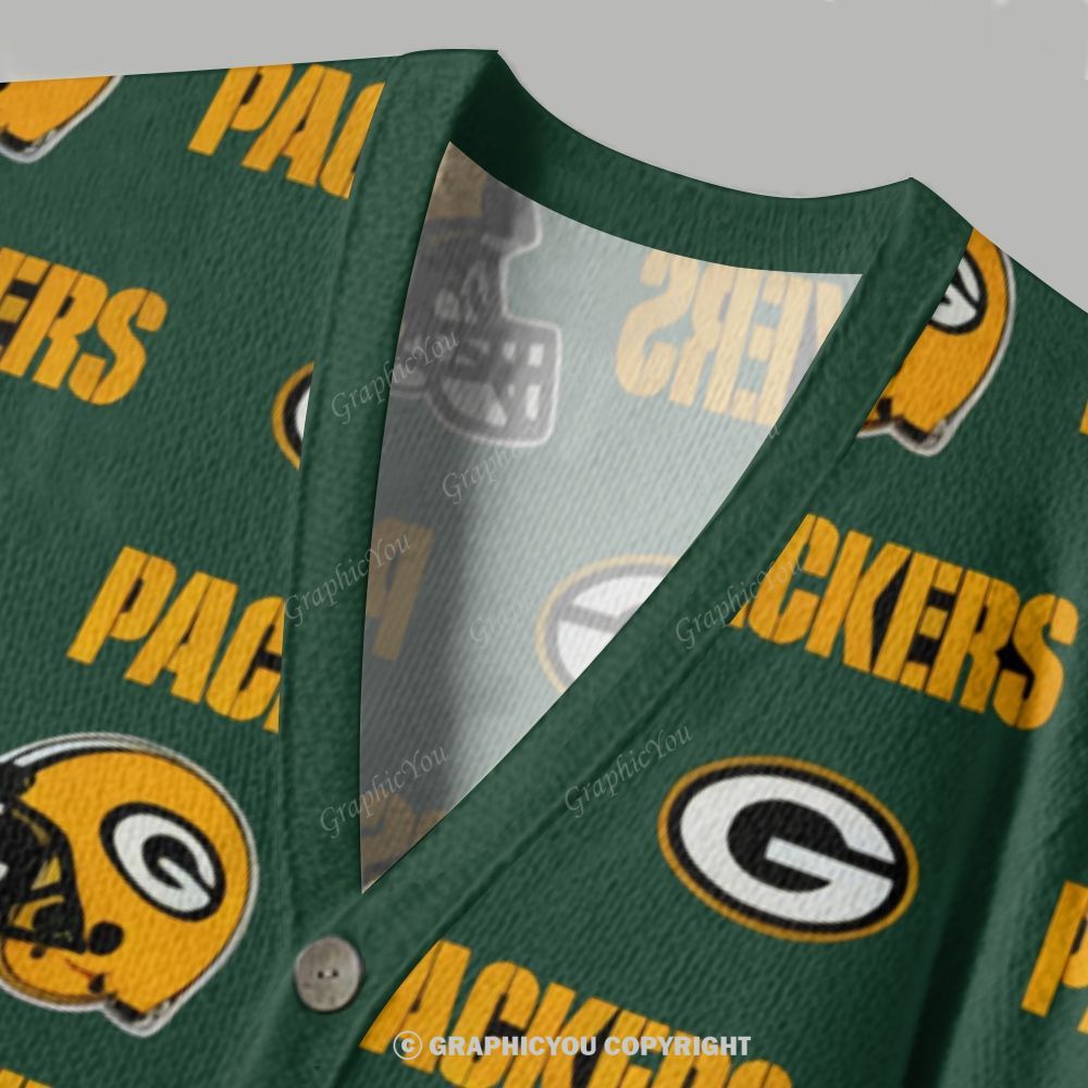 Green Bay Packing Team Cardigan Sweater
