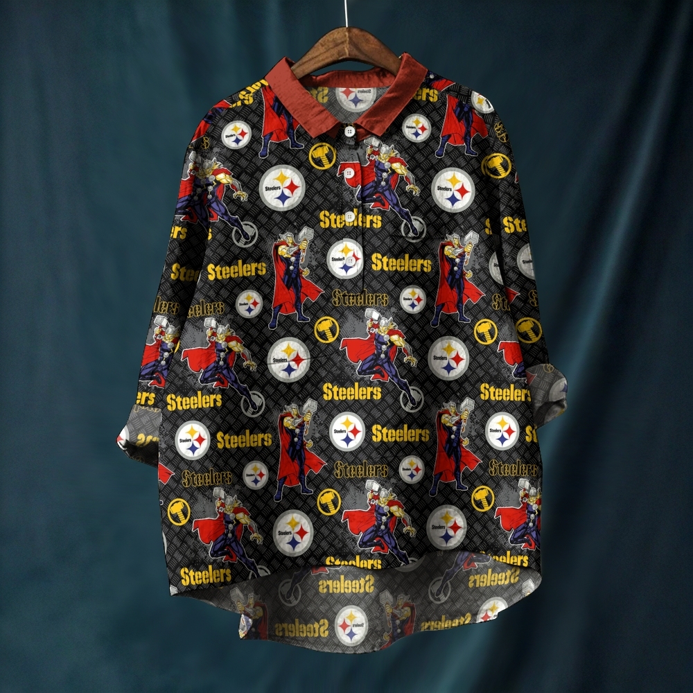 Pittsburgh Steelers Printed Casual Long Sleeve Shirt