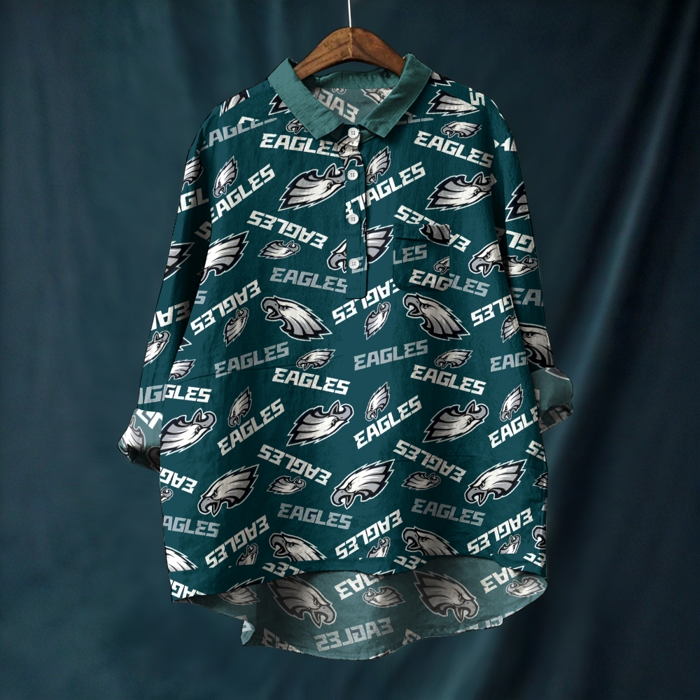 Philadelphia Eagles Printed Casual Long Sleeve Shirt