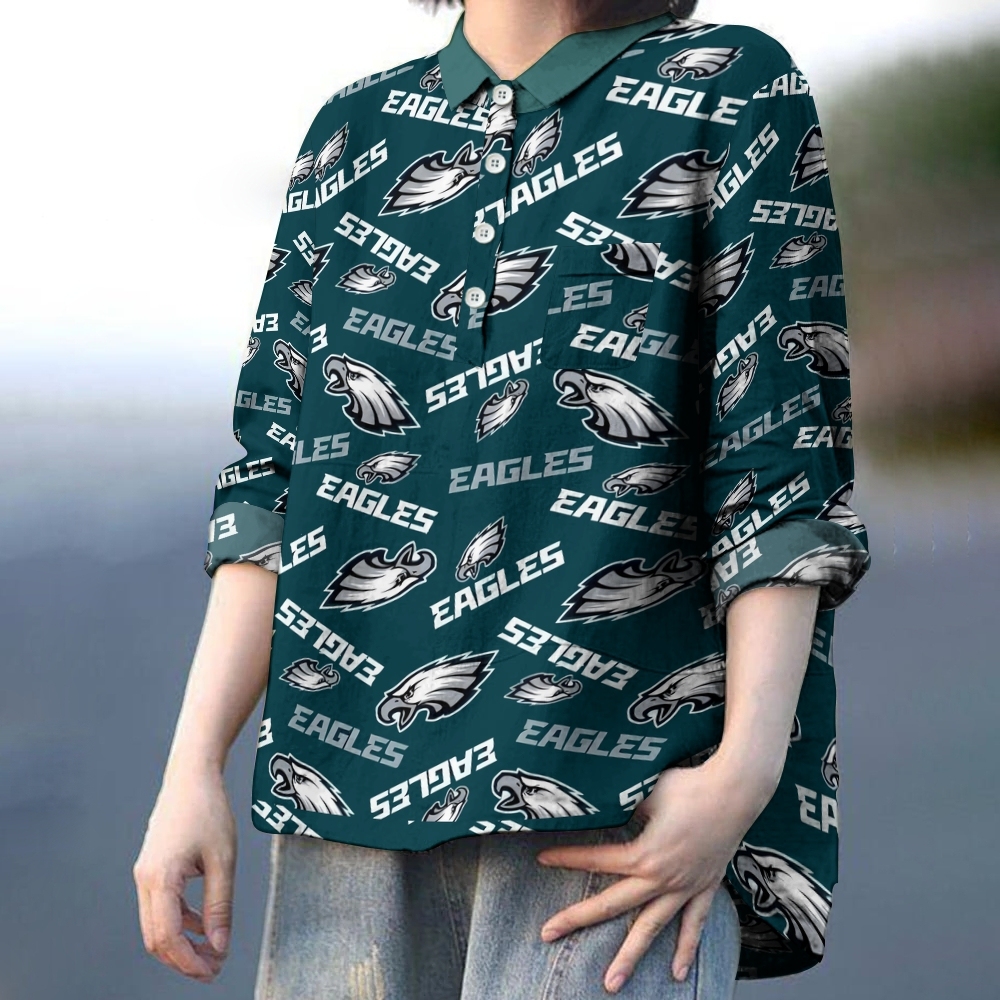 Philadelphia Eagles Printed Casual Long Sleeve Shirt